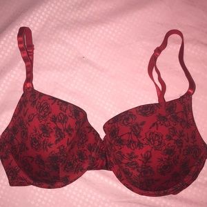 Valentine red rose bra